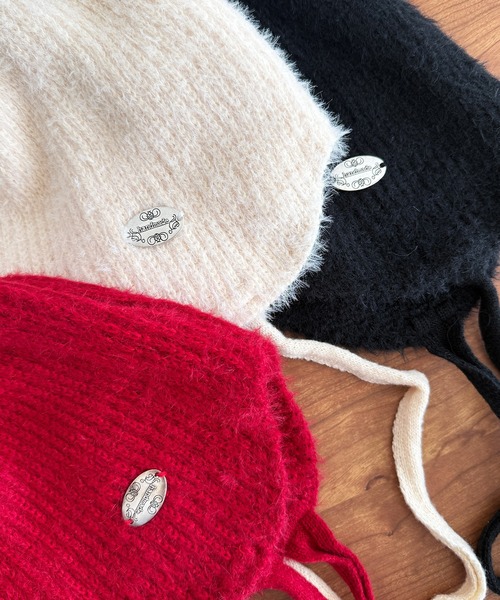 kutir（クティール）の「kutirlune／シャギーニットキャップ（ニットキャップ/ビーニー・レディース・ライトホワイト/ブラック/レッド・FREE）」の7枚目の写真