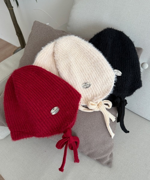 kutir（クティール）の「kutirlune／シャギーニットキャップ（ニットキャップ/ビーニー・レディース・ライトホワイト/ブラック/レッド・FREE）」の8枚目の写真