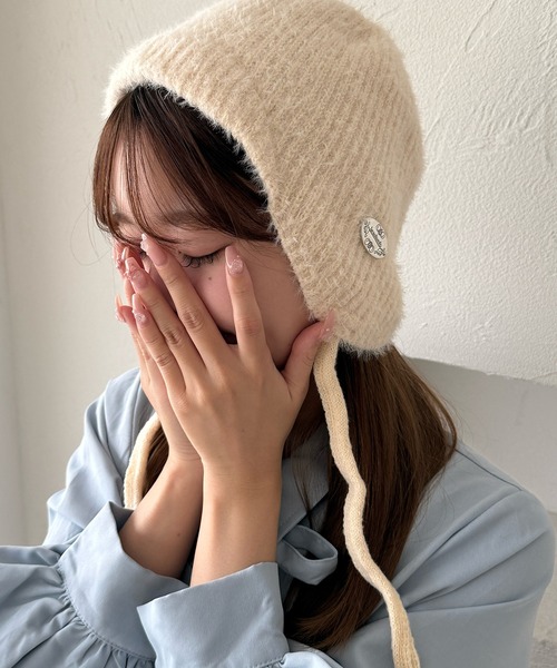 kutir（クティール）の「kutirlune／シャギーニットキャップ（ニットキャップ/ビーニー・レディース・ライトホワイト/ブラック/レッド・FREE）」の4枚目の写真