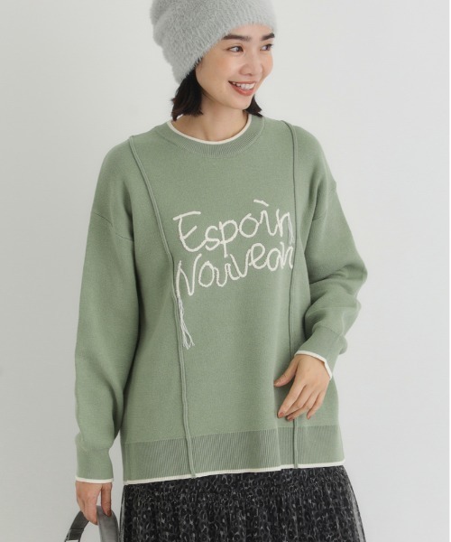 Right-on(ライトオン)の「HONEYSUCKLE ROSE(ハニーサックルローズ)【レディース】スウェットライク刺繍セーター(洗濯機で洗える)(ニット/セーター・レディース・オフホワイト/ブラック/グリーン・M/L/S)」の21枚目の写真