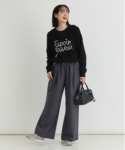 Right-on(ライトオン)の「HONEYSUCKLE ROSE(ハニーサックルローズ)【レディース】スウェットライク刺繍セーター(洗濯機で洗える)(ニット/セーター・レディース・オフホワイト/ブラック/グリーン・M/L/S)」の10枚目の写真
