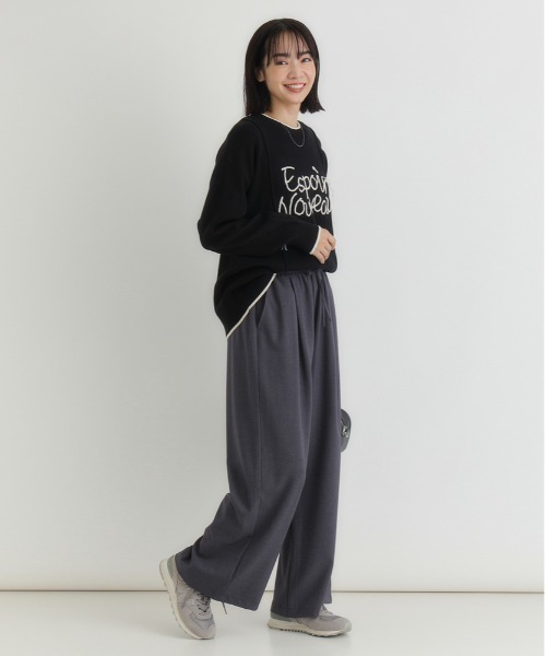 Right-on(ライトオン)の「HONEYSUCKLE ROSE(ハニーサックルローズ)【レディース】スウェットライク刺繍セーター(洗濯機で洗える)(ニット/セーター・レディース・オフホワイト/ブラック/グリーン・M/L/S)」の9枚目の写真