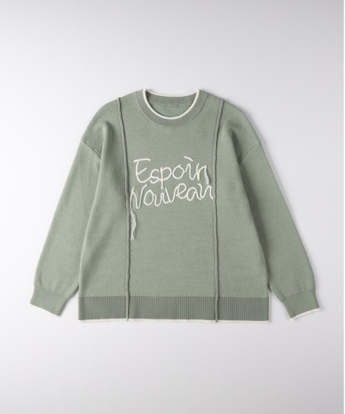Right-on(ライトオン)の「HONEYSUCKLE ROSE(ハニーサックルローズ)【レディース】スウェットライク刺繍セーター(洗濯機で洗える)(ニット/セーター・レディース・オフホワイト/ブラック/グリーン・M/L/S)」の8枚目の写真