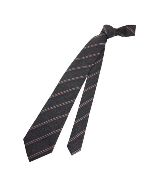 Perfect Suit FActory（パーフェクトスーツファクトリー）の「ウォームシルクネクタイ　ストライプ　グレー/ベージュ/ワイン/ネイビー（ネクタイ・メンズ・ワイン/チャコールグレー/ネイビー/ベージュ・FREE）」の6枚目の写真