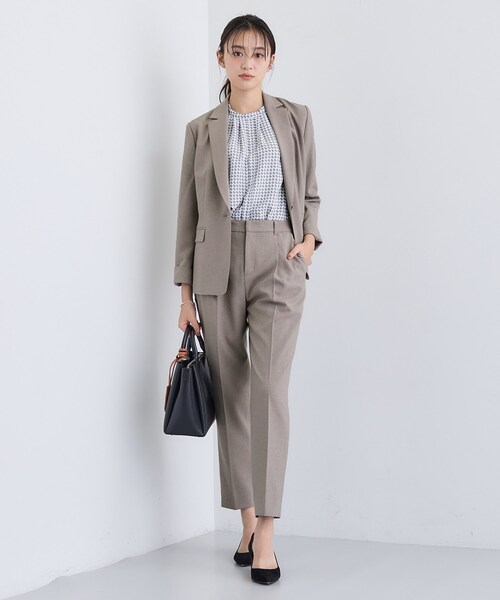 セール】【洗える／通勤／スーツ】メランジストレッチ テーパード