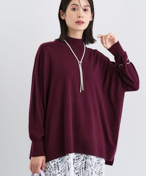 INDIVI（インディヴィ）の「【洗える／毛玉になりにくい】エクストラファインウール ハイネックニット（ニット/セーター・レディース・ブラック/ライトブルー/チャコール/ボルドー・05/13/15 /34/38）」の4枚目の写真