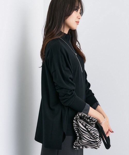 INDIVI（インディヴィ）の「【洗える／毛玉になりにくい】エクストラファインウール ハイネックニット（ニット/セーター・レディース・ブラック/ライトブルー/チャコール/ボルドー・05/13/15 /34/38）」の18枚目の写真