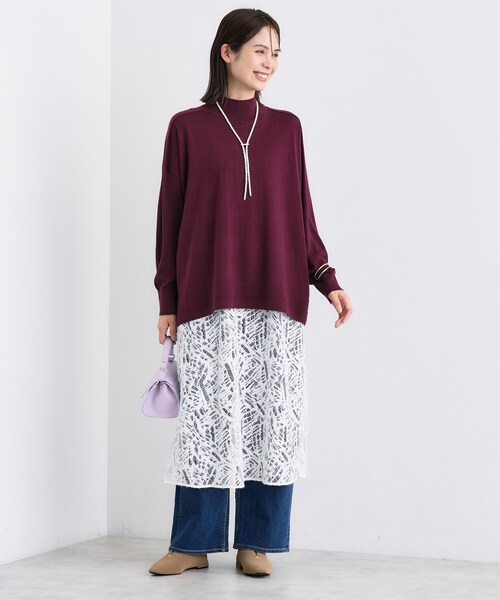 INDIVI(インディヴィ)の「【洗える/毛玉になりにくい】エクストラファインウール ハイネックニット(ニット/セーター・レディース・ブラック/ライトブルー/チャコール/ボルドー・05/13/15 /34/38)」の12枚目の写真