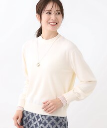 【秋映え/重ね着風スタイルに◎】フリルプリーツスリーブニット
