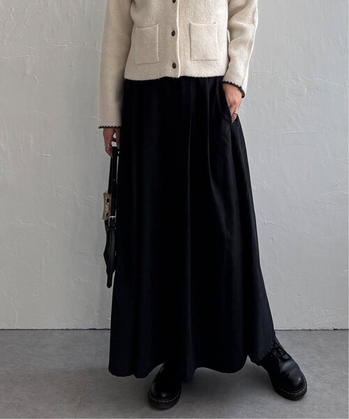 LBC（エルビーシー）の「ピーチツイルベルトタックスカート（スカート・レディース・ブラック/カーキ/アイボリー/グレイッシュベージュ・M）」の16枚目の写真