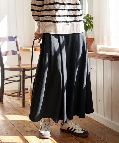 LBC（エルビーシー）の「ピーチツイルベルトタックスカート（スカート・レディース・ブラック/カーキ/アイボリー/グレイッシュベージュ・M）」の18枚目の写真