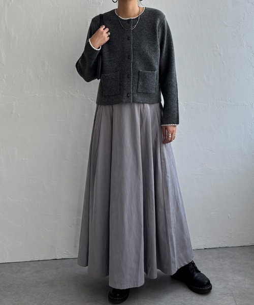 LBC（エルビーシー）の「ピーチツイルベルトタックスカート（スカート・レディース・ブラック/カーキ/アイボリー/グレイッシュベージュ・M）」の8枚目の写真