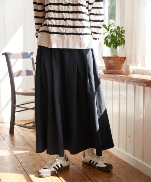 LBC（エルビーシー）の「ピーチツイルベルトタックスカート（スカート・レディース・ブラック/カーキ/アイボリー/グレイッシュベージュ・M）」の13枚目の写真