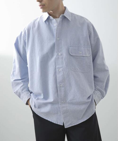 ITEMS URBANRESEARCH(アイテムズ アーバンリサーチ)の「ケミカルウォッシュオックスレギュラーカラーシャツ(シャツ/ブラウス・メンズ・ブラック/ブルー・MEDIUM/LARGE)」の1枚目の写真