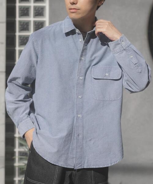 ITEMS URBANRESEARCH(アイテムズ アーバンリサーチ)の「ケミカルウォッシュオックスレギュラーカラーシャツ(シャツ/ブラウス・メンズ・ブラック/ブルー・MEDIUM/LARGE)」の12枚目の写真