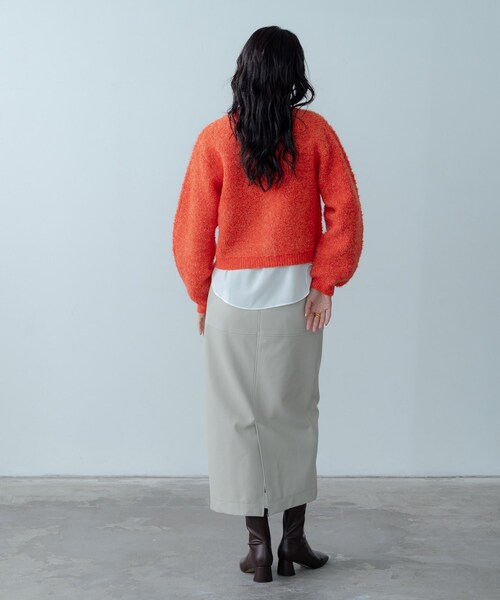 GALLEST（ギャレスト）の「【セットアップ対応】シンセティックレザースカート（スカート・レディース・ベージュ/ブラック・36/38/40）」の5枚目の写真