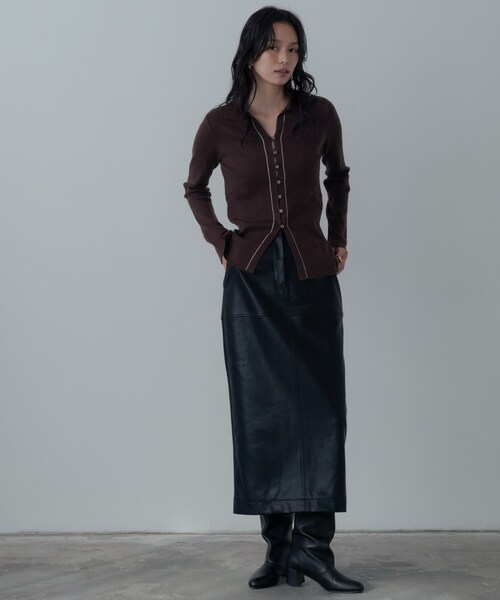 GALLEST（ギャレスト）の「【セットアップ対応】シンセティックレザースカート（スカート・レディース・ベージュ/ブラック・36/38/40）」の22枚目の写真