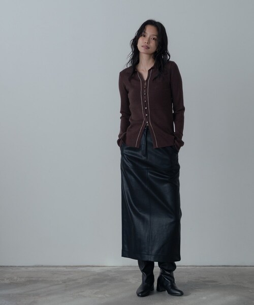 GALLEST（ギャレスト）の「【セットアップ対応】シンセティックレザースカート（スカート・レディース・ベージュ/ブラック・36/38/40）」の11枚目の写真