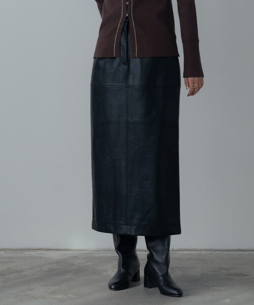 GALLEST（ギャレスト）の「【セットアップ対応】シンセティックレザースカート（スカート・レディース・ベージュ/ブラック・36/38/40）」の14枚目の写真