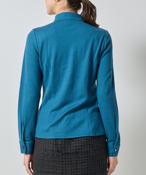 NARACAMICIE（ナラカミーチェ）の「【NARACAMICIE】ウールジャージフリル長袖カットソー（Tシャツ/カットソー・レディース・ブラック/パープル/ブルー・M/L/XL）」の9枚目の写真