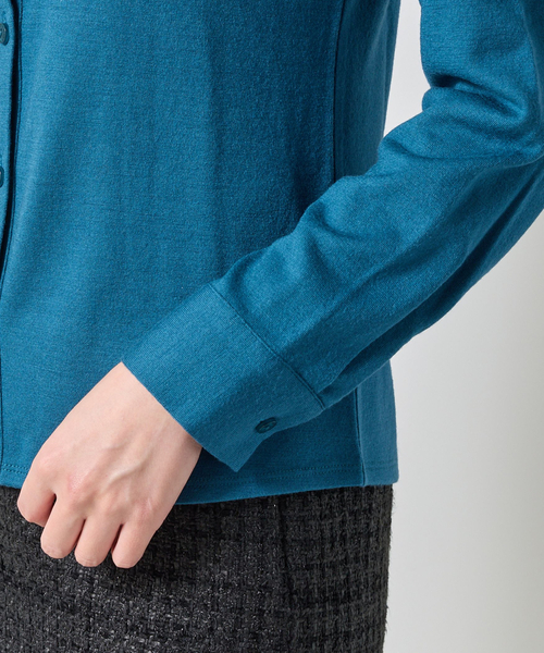 セール】【NARACAMICIE】ウールジャージフリル長袖カットソー（Tシャツ