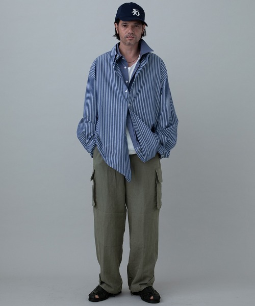 EGO TRIPPING（エゴトリッピング）の「ms6309-DOUBLESHIRT レイヤードシャツ(616602)（シャツ/ブラウス・メンズ・ブラック系その他/サックスブルー/ネイビー・48/46）」の19枚目の写真