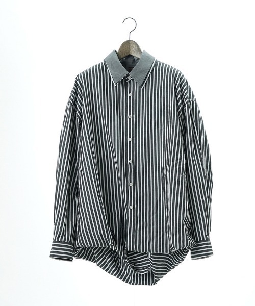 EGO TRIPPING（エゴトリッピング）の「ms6309-DOUBLESHIRT レイヤードシャツ(616602)（シャツ/ブラウス・メンズ・ブラック系その他/サックスブルー/ネイビー・48/46）」の21枚目の写真