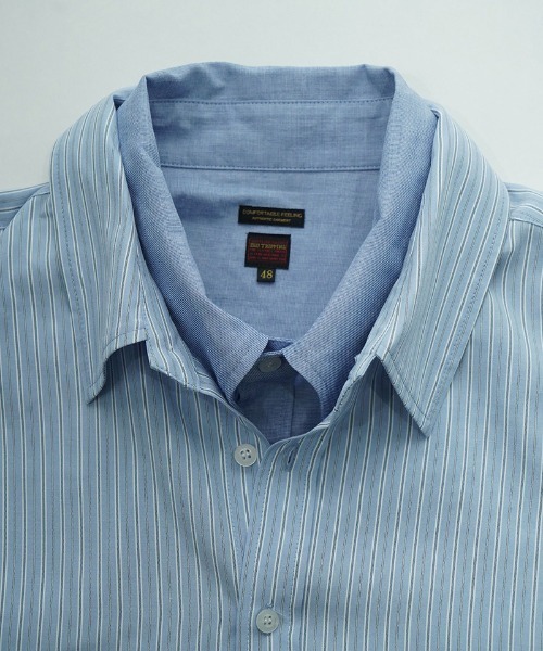 EGO TRIPPING（エゴトリッピング）の「ms6309-DOUBLESHIRT レイヤードシャツ(616602)（シャツ/ブラウス・メンズ・ブラック系その他/サックスブルー/ネイビー・48/46）」の7枚目の写真