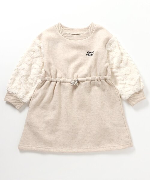 BREEZE（ブリーズ）の「【ジュニア対応】袖ボアワンピース（ワンピース・キッズ・ブラック/アイボリー・80/90/100/110/120/130/140）」の14枚目の写真