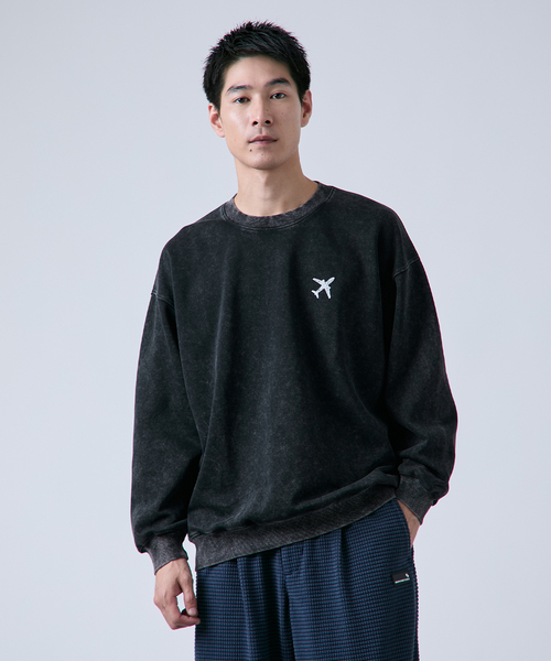 OVY L Crew Neck Sweat ブラック　ピグメント COOTIE PRODUCTIONS/Open End Yarn Heavy Oz Sweat Crew（Black