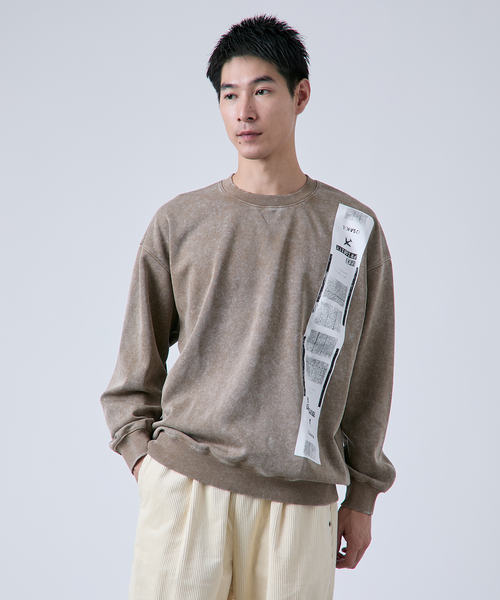 B.C STOCK(ベーセーストック)の「RINKUU ピグメント加工 クルーネックスウェット(スウェット・メンズ・ブラック/ベージュ/ネイビー・MEDIUM/LARGE)」の9枚目の写真