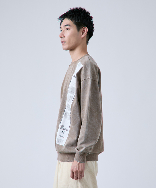 B.C STOCK(ベーセーストック)の「RINKUU ピグメント加工 クルーネックスウェット(スウェット・メンズ・ブラック/ベージュ/ネイビー・MEDIUM/LARGE)」の10枚目の写真