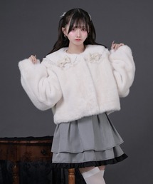 Pal elfy(パルエルフィー)のリボン付きフリルファーコート(その他アウター)