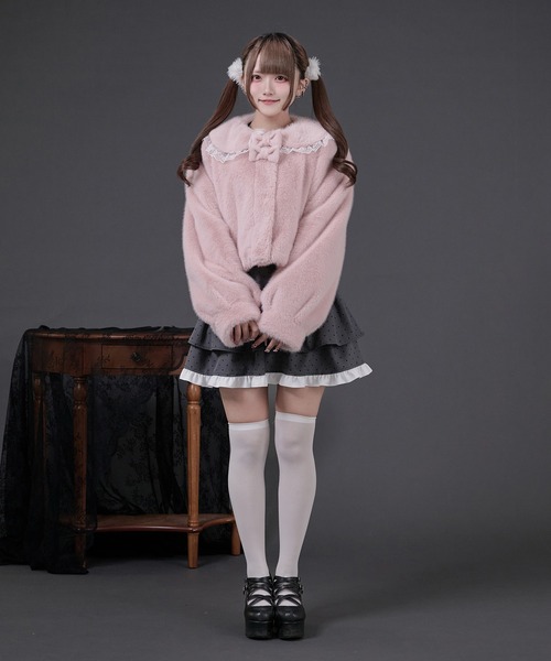Pal elfy（パルエルフィー）の「リボン付きフリルファーコート（その他