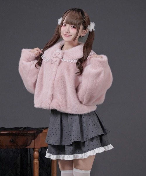 Pal elfy パルエルフィー リボンプリンセスコート ピンク Lサイズ pal elfy パルエルフィー アウター リボンプリンセスコート ピンク