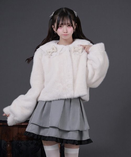 Pal elfy（パルエルフィー）の「リボン付きフリルファーコート（その他