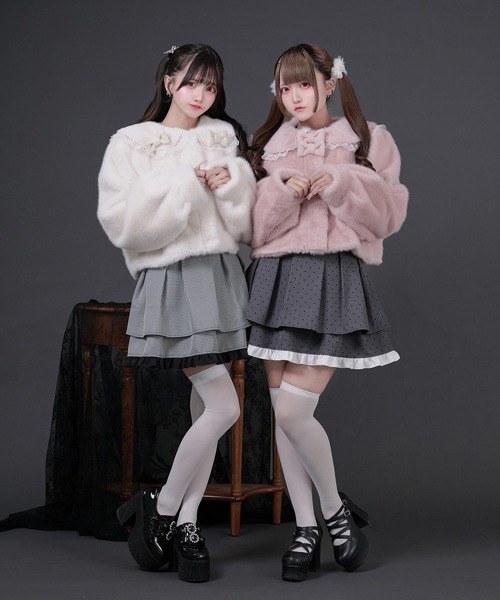 Pal elfy（パルエルフィー）の「リボン付きフリルファーコート（その他