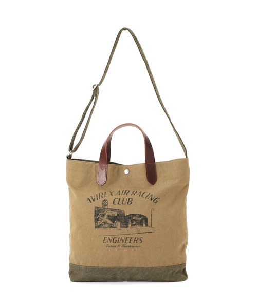 AVIREX(アヴィレックス)の「COATING CANVAS SHOULDER BAG "AARC GARAGE" / コーティング キャンバス ショルダーバッグ アヴィレックスエアーレーシングガレージ / AVIREX / アヴィレックス(ショルダーバッグ・メンズ・オリーブ・FREE)」の1枚目の写真