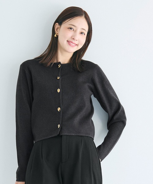 coca(coca)(コカ)の「金ボタンニットカーディガン(カーディガン/ボレロ・レディース・アイボリー/チャコール・L/M/S)」の3枚目の写真