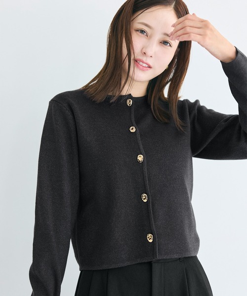coca(coca)(コカ)の「金ボタンニットカーディガン(カーディガン/ボレロ・レディース・アイボリー/チャコール・L/M/S)」の6枚目の写真