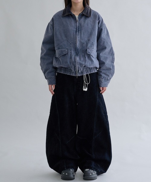 EPNK（イーピーエヌケー）の「Corduroy Collar Tucked Duck Jacket / コーデュロイカラータックダックジャケット（ブルゾン・メンズ・ブラウン/ネイビー/カーキ・SMALL/MEDIUM/LARGE）」の9枚目の写真