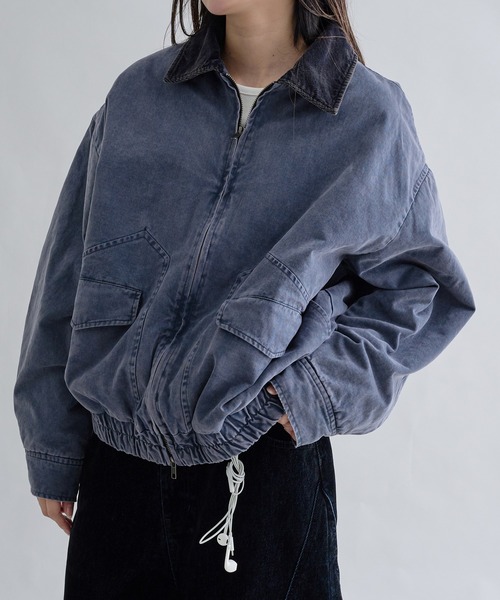 EPNK（イーピーエヌケー）の「Corduroy Collar Tucked Duck Jacket / コーデュロイカラータックダックジャケット（ブルゾン・メンズ・ブラウン/ネイビー/カーキ・SMALL/MEDIUM/LARGE）」の5枚目の写真