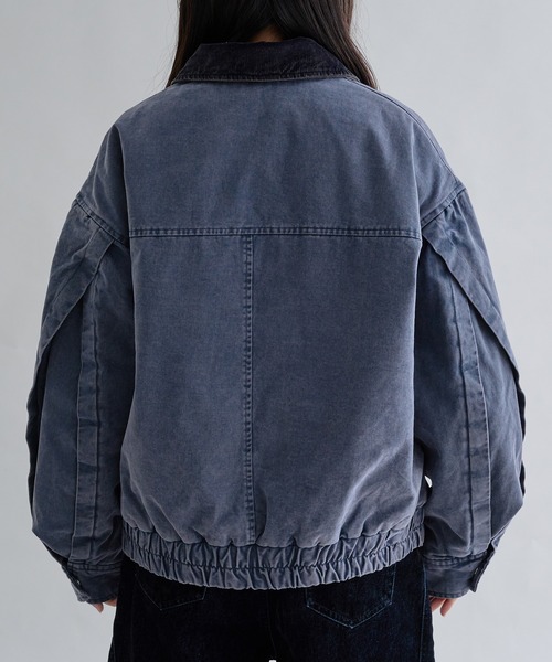 EPNK（イーピーエヌケー）の「Corduroy Collar Tucked Duck Jacket / コーデュロイカラータックダックジャケット（ブルゾン・メンズ・ブラウン/ネイビー/カーキ・SMALL/MEDIUM/LARGE）」の6枚目の写真