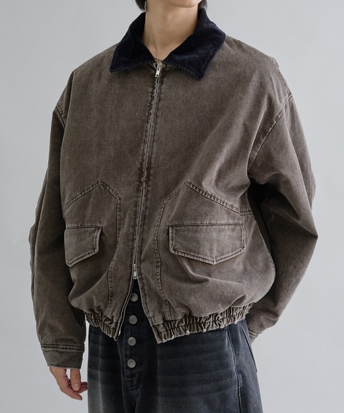 EPNK（イーピーエヌケー）の「Corduroy Collar Tucked Duck Jacket / コーデュロイカラータックダックジャケット（ブルゾン・メンズ・ブラウン/ネイビー/カーキ・SMALL/MEDIUM/LARGE）」の15枚目の写真