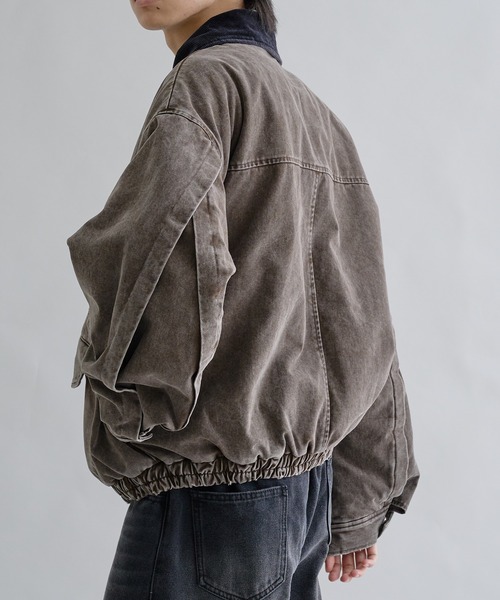 EPNK（イーピーエヌケー）の「Corduroy Collar Tucked Duck Jacket / コーデュロイカラータックダックジャケット（ブルゾン・メンズ・ブラウン/ネイビー/カーキ・SMALL/MEDIUM/LARGE）」の16枚目の写真