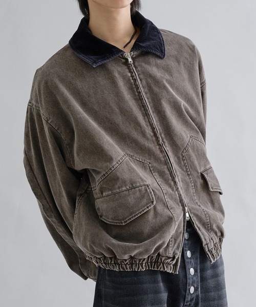 EPNK（イーピーエヌケー）の「Corduroy Collar Tucked Duck Jacket / コーデュロイカラータックダックジャケット（ブルゾン・メンズ・ブラウン/ネイビー/カーキ・SMALL/MEDIUM/LARGE）」の19枚目の写真