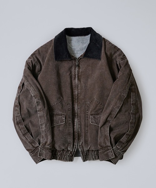 セール】Corduroy Collar Tucked Duck Jacket / コーデュロイカラー