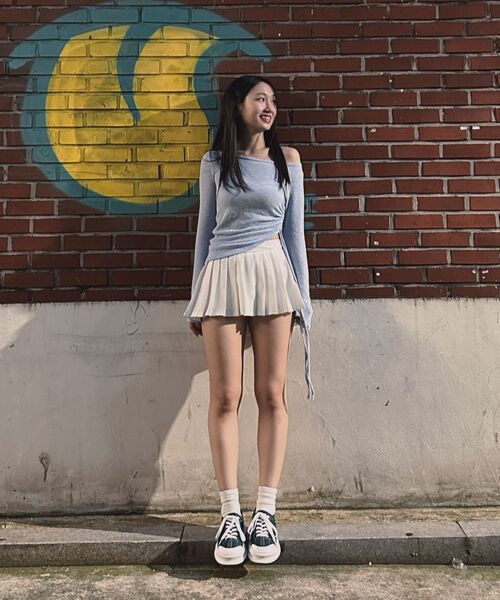 CHICKS(チックス)の「LTT サイドリボンT 4色(Tシャツ/カットソー・レディース・スカイブルー/アイボリー/ピンク/チャコール・FREE)」の15枚目の写真