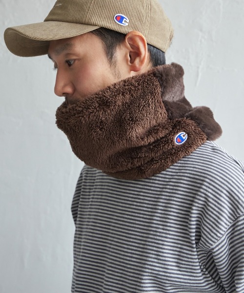 Champion(チャンピオン)の「Champion 2フェイスネックウォーマー(マフラー・メンズ・アイボリー/グレイッシュベージュ/チャコール/ダークブラウン・FREE)」の4枚目の写真