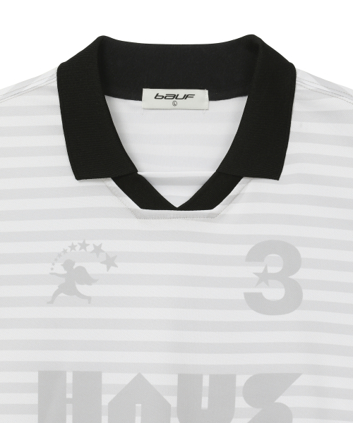 BAUF（バウフ）の「HAUSストライプジャージTシャツ[グレー]（Tシャツ/カットソー・レディース・その他・MEDIUM/LARGE）」の3枚目の写真